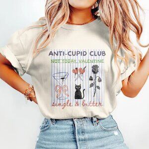 Anti Cupid Club T-shirt, Not Today Valentine Shirt, Valentines Day Gift